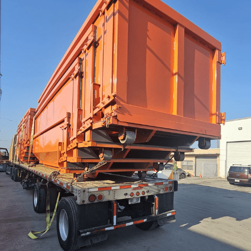 30-yard dumpster used for heavy construction debris disposal at a large project site.